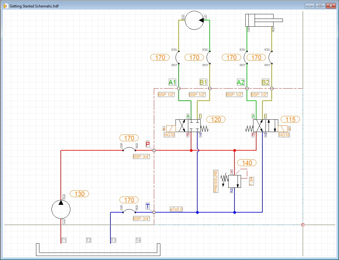 Screenshot of finished getting started diagram